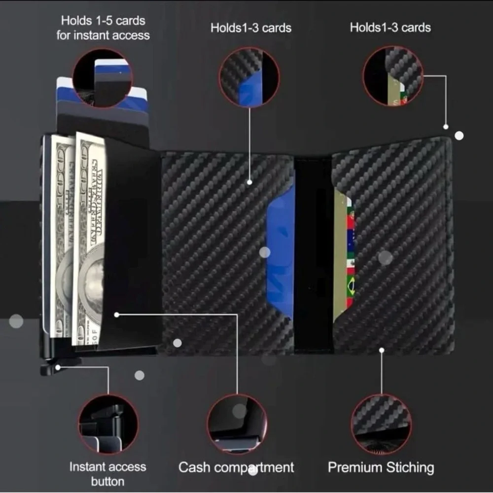 Carbon Fiber Card Holder Case for Smartphones